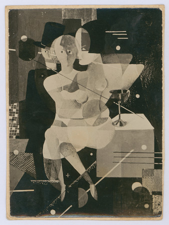 Erich Borchert, ohne Titel (zwei Frauen und ein Mann), Fotografie einer verschollenen Wachskreidezeichnung, um 1927, Bauhaus-Archiv Berlin